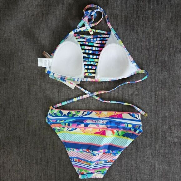 Sunseeker Australia Halter Strappy top Bikini 2 piece Swimsuit classic mid rise - Picture 2 of 16